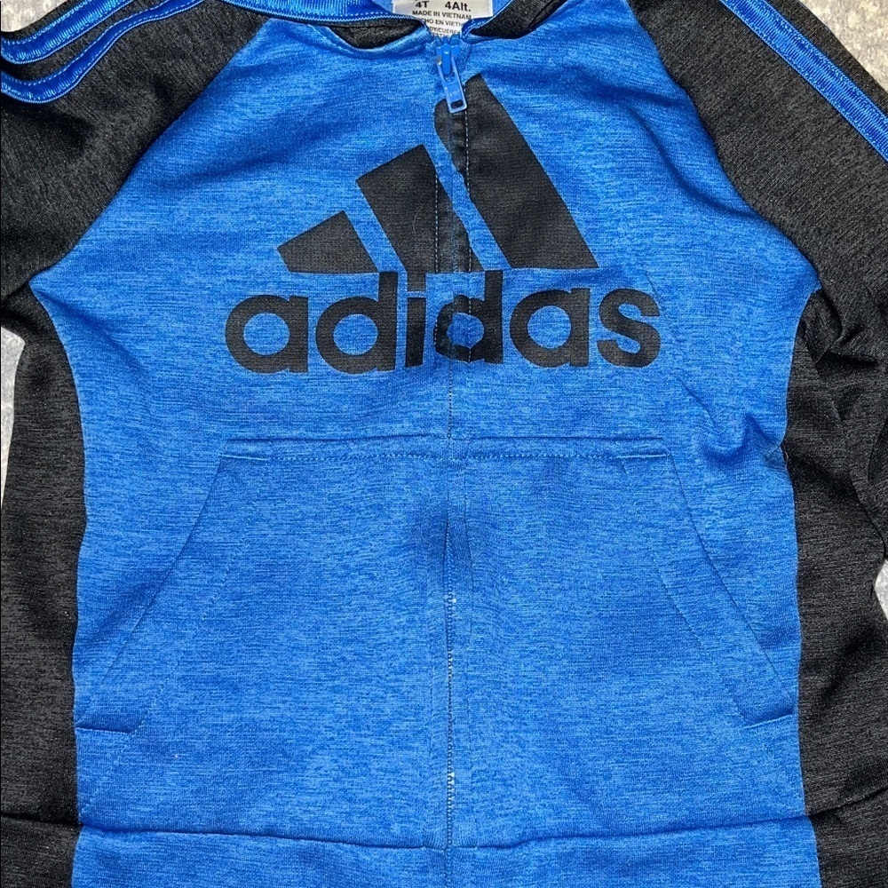 Adidas Black and Blue Hoodie Set - Picture 5 of 8